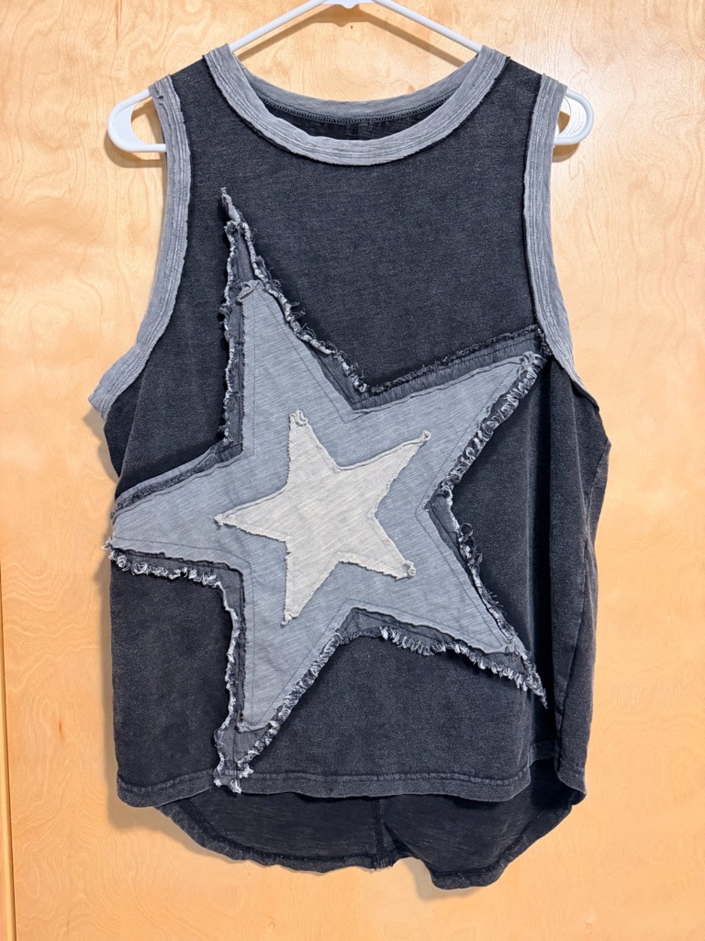 Oversized POL Star Tanktop - NWOT Black & Gray - small/medium